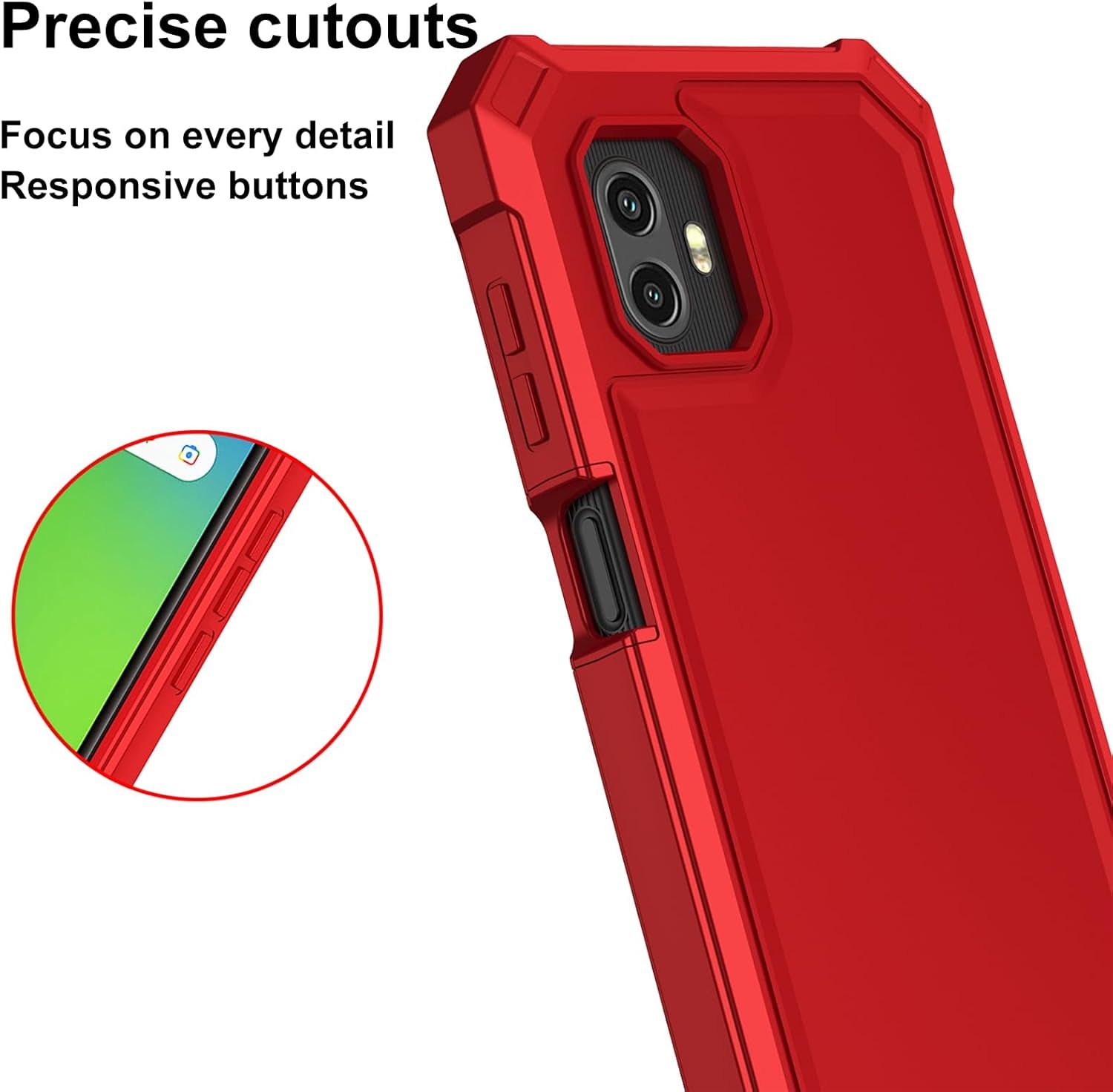 for Samsung Xcover 7 Pro Phone Case, Galaxy Xcover7 Pro Case with Screen Protector, Dual Layer TPU Bumper Protective, Rugged Silicone Scratch Resistant, Shockproof Cover-Red