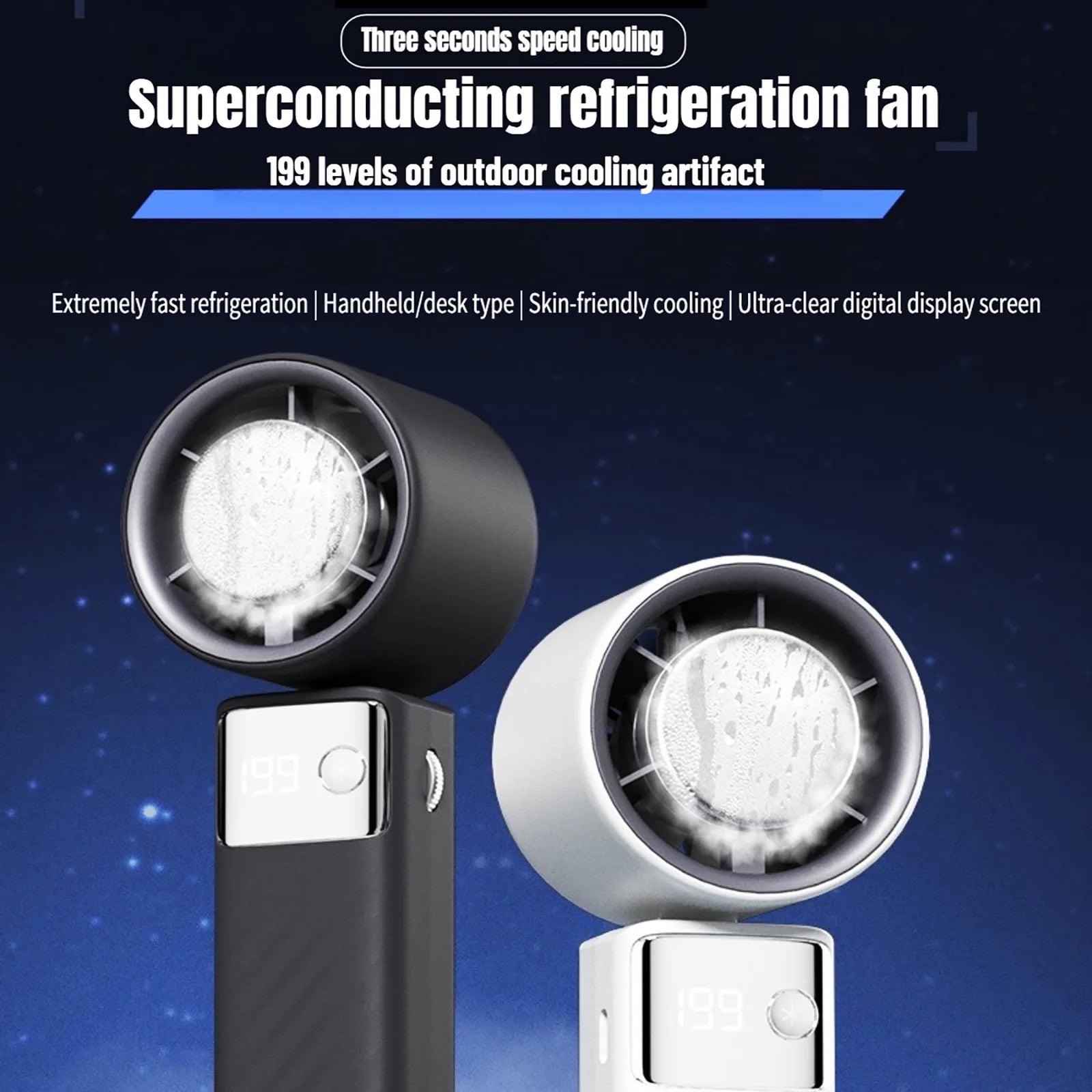 Cutting-Edge Tech with 199 Speed Cooling Portable Small Fan&Handheld Fan,Foldable Desktop Fan,4000Mah, USB Rechargeable and Quiet Personal Fan for Home, Office, Travel & Outdoor Use (White)